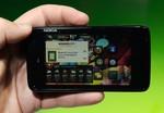 LAS VEGAS - JANUARY 08: The Nokia N900 phone ... LAS VEGAS - JANUARY 08: The Nokia N900 phone ...